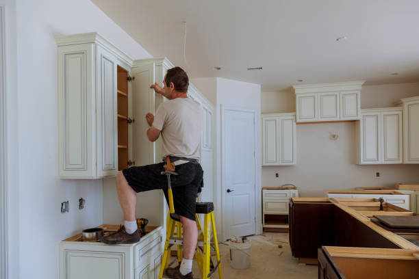 Kitchen island installation in Sarasota by JMT Kitchen Cabinet